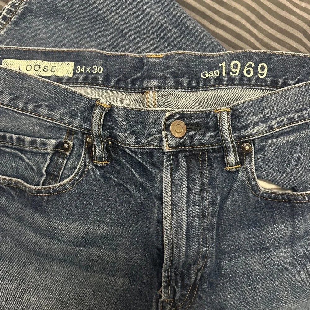 Gap 1969 Mens Loose Fit Denim Jeans 34x30